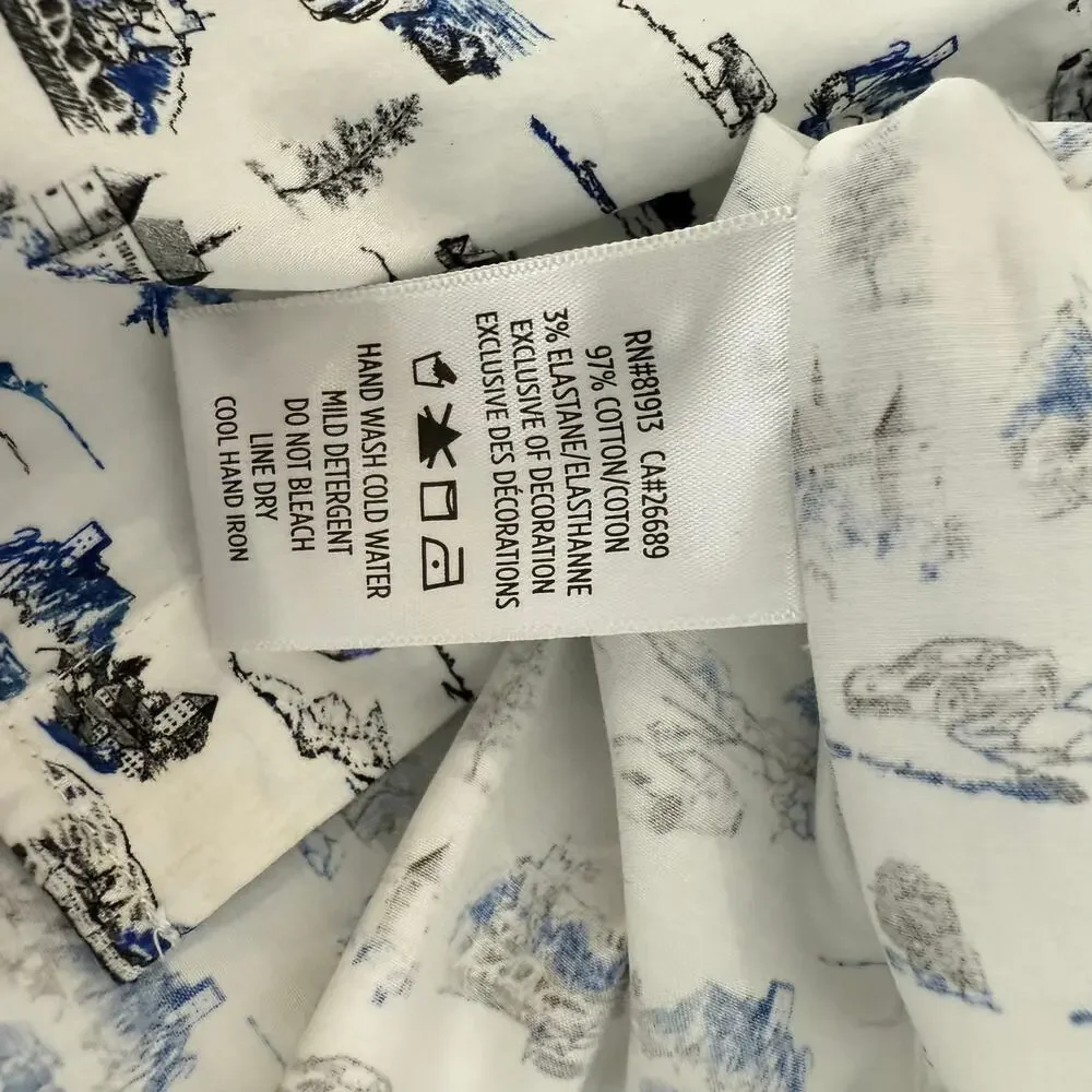 Robert Graham Button Front Short Sleeve Shirt THROTTLE Classic Car  Print M